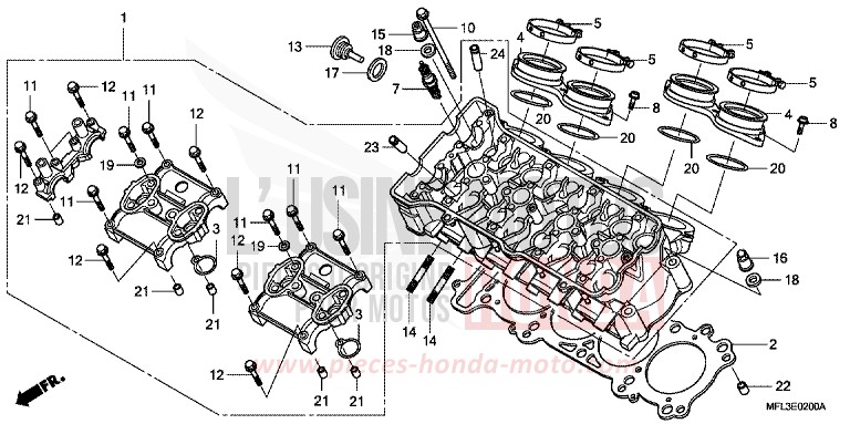 CULASSE von CBR1000RR "Fireblade" GRAPHITE BLACK (NHB01BA) von 2011